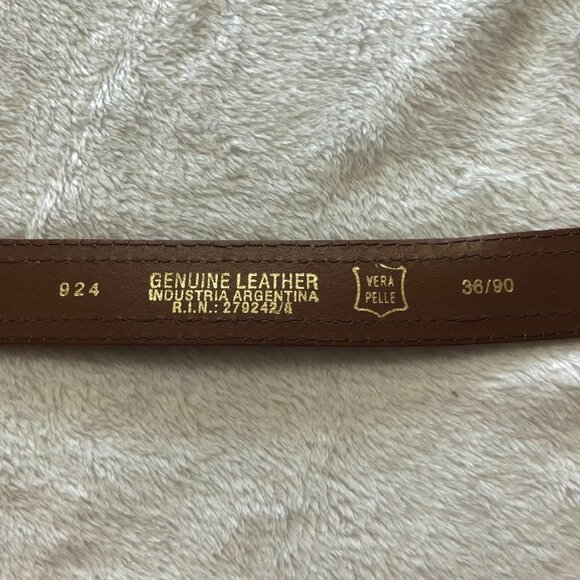 TWO Tone Brown Weaved Leather Belt Size 36" - Picture 5 of 9